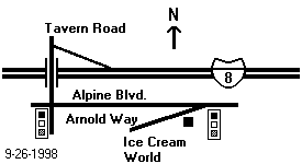 Directions to ice cream parlor