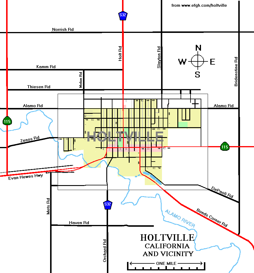 Map of Holtville, California and Vicinity
